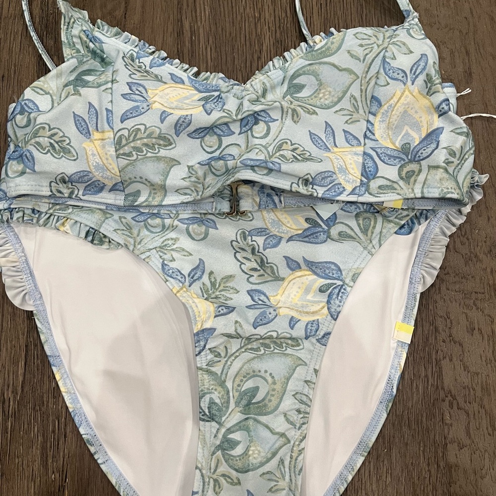 Summersalt Blue and Yellow Floral Bikini